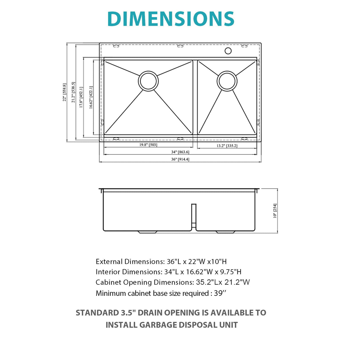Topmount Drop In Kitchen Sink With Double Bowl Design, photo 12 of 20