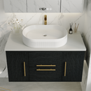 39.4 in Modern Floating Bathroom Vanity with Ceramic Sink