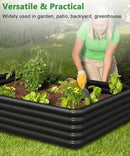 4.3x3.0x1.0ft Raised Garden Bed Kit, Rustproof PP Material Garden Box, Flower Bed with Tool-Free Assembly Design, Rectangular Planter Boxes for Outdoor Vegetables Flower Fruit Herb, Black by GreenHaven Gardens