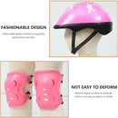 Totority Kids Helmet Knee Elbow Pads: 7pcs Children Skating Helmet Skateboard Knee Gear Wrist Cuff Elbow Protectors Pink by TinyTreasures Baby Boutique
