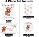 Custom Nursery Crib Bedding Set: Personalized Name 4 Piece Highland Cow Theme Baby Crib Sets for Girls - Toddler Double Layer Blanket Set, Comfortable Crib Bed Sheets for Baby Toddlers by TinyTreasures Baby Boutique