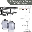Xverycan Wine Glass Rack Under Cabinet, 10 Row Extreme Large Stemware Hanger, Metal Wine Goblet Holder, DIY Bar Glass Storage Rack for Bar Counter, Kitchen, Screws Included by CozyNest Decor