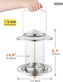 iBorn Metal Bird Feeders for Outdoors,Easy Clean Bird Seed Feeder,Hanging Bird Feeder for Seeds with Gift Box,3-Second Refill Bird Feeder,Nickle 6 Port (Seed is not Included) by CozyNest Decor