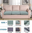 H.VERSAILTEX Super Stretch Individual Seat Cushion Covers Sofa Covers Couch Cushion Covers Slipcover Sets Thick Jacquard Textured Twill Fabric (3 Piece Sofa Cushion Covers, Sage) by CozyNest Decor