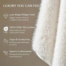 Luxury Faux Fur Throw Blanket, Soft Fluffy Faux Mink Blankets for Bed, Couch, Sofa, Thick Cozy Plush Warm Fur Throws with Reversible Velvet, Ivory Mink, 50"x60" by CozyNest Decor