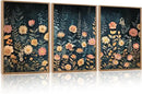 HPNIUB Modern Dark Wildflower Framed Canvas Wall Art Set,Minimalist Nature Jungle Botanical Landscape Wall Decor, (16x24 Inch) Farmhouse Painting for Living Room, Bedroom, Office by CozyNest Decor