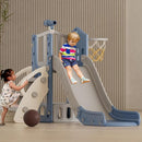 XJD 5 in 1 Toddler Slide, Kids Slide for Toddlers Age 1-3, Outdoor Indoor Playset for Toddlers with Basketball Hoop and Ball, Storage Space and Non-Slip Steps Telescope (Blue) by TinyTreasures Baby Boutique