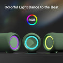 Passau Portable Bluetooth Speakers 40W Peak Loud Stereo Sound, Passive Radiators-Deep Bass, All Day Playtime, Adjustable Strap, BT5.3, IPX5 Wireless Speaker RGB Lights for Indoor Outdoor-Green by TinyTreasures Baby Boutique