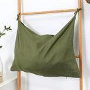 Hanging Linen Laundry Bag, 100% Pure Flax Linen Over The Door Hamper with Bottom Zipper for Laundry Room, Household Dirty Cloth Storage Organizer Bag, Army Green by CozyNest Decor