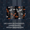 Kids Space UFO and Rocket Blackout Curtains - 100% Blackout, Thermal Insulated, Noise Reducing, Perfect for Kids Room and Nursery, 2 Panels (Starlight Rocket Chase, W52×L63) by TinyTreasures Baby Boutique