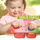 Toddler Utensils Baby Utensils Toddler Forks and Spoons Baby Forks and Spoons Set Kids Stainless Steel Silverware Set Children Safe Forks and Spoons self feedig-Dishwasher Safe(Red+Blue) by TinyTreasures Baby Boutique