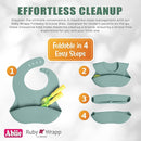 Abiie Ruby Wrapp Silicone Bibs for Babies with Front Pocket - Waterproof Bib - Stain Resistant - Silicone Toddler Bibs by TinyTreasures Baby Boutique