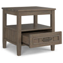 Lev - End Table With Bottom Drawer - Smoky Brown by HouseOfZazla