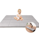 MAXYOYO 1.2" Thick Baby Play Mat for Floor, 49"x 49" Foldable Playpen Mat, Tummy Time Foam Mats Ultra Soft Support, Padded Carpet with Non-Slip Backing for Infant,Kids and Toddler Crawling, Grey by TinyTreasures Baby Boutique