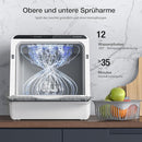Portable Dishwasher Countertop, WIFI Smart Dishwasher, Compact Mini Dishwashers with 5L Built-in Water Tank, 6 Programs, 360° Dual Spray, High-Temp& Air-Dry Function, Fruit Cleaning by TinyTreasures Baby Boutique