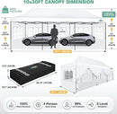 COBIZI 10x30 Pop Up Canopy Tent Heavy Duty with 8 Removable Sidewalls, Commercial Portable Tents for Parties Ez Up Canopy All-Weather Windproof & Waterproof and UPF 80+ Wedding Tent Sun Shelter by GreenHaven Gardens