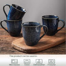 vicrays Coffee Mug Set, 12 Ounce, Set of 6, Ceramic Mug for Men, Women, Unique Glazed Mugs with Handle for Coffee, Tea, Milk, Cocoa, Cereal(blue) by CozyNest Decor