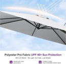 PURPLE LEAF 8' X 10' Left-right Tilting Outdoor Patio Umbrella Swivel Offset Cantilever Heavy Duty Rectangle Aluminu Umbrella with UV Resistant for Deck Pool Patio Backyard, Pebble Grey by GreenHaven Gardens