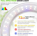 LORDEM 6.3” Ceiling Grow Lamp for Indoor Plants, 216 LEDs Full Spectrum Halo Plant Light, Under Cabinet Grow Lights with 4/8/12H Auto Timer, 3 Switch Modes, 4 Dimmable Brightness Levels, Tri Head by GreenHaven Gardens