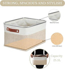 DECOMOMO Storage Bins Fabric Storage Baskets for Shelves, Linen Closet Organization Toys Nursery (Beige and White, Large - 3 Pack) by CozyNest Decor