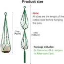 USLAI Macrame Plant Hanger Indoor Outdoor, Up to 4-15 inch Pot, Heavy 20lb Planters, Extra Long Strong Hanging Planter Basket Holder, Boho Home Decor, 35+49 Inch, Green (POTS NOT Included) by GreenHaven Gardens