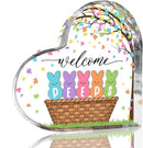 Funny Easter Bunny Decor Desk Decor Acrylic Heart Sign Easter Decorations Easter Gift Acrylic Heart Plaque Box Sign for Home Farmhouse Kitchen Bathroom Shelf Table Decoration by CozyNest Decor