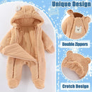 Fairy Baby Newborn Baby Winter Snowsuit Bear Thick Romper Footie Double Zip Hooded Jumpsuit Fleece Coat Infant Boy Girl 0-12M by TinyTreasures Baby Boutique