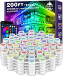 200FT Permanent Outdoor RGB Lights,IP67 Waterproof Smart LED Eaves Lights with App/Remote Control,for Christmas and All Holiday Decor,Daily and Accent Lighting,House Roof and Garden Lighting by GreenHaven Gardens