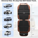Car Seat Protector for Child, 2 Pack With Mesh Pockets & Non-Slip Backing 600D Durable Under Baby Seat Cover for Back Seat (Dark Brown, Standard) by TinyTreasures Baby Boutique