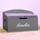 DIBSIES Personalized Creative Wonders Toy Box, Signature Series for Girls, 30 x 19.25 x 18 inches, Soft-Close Lid (Dovetail Grey) by TinyTreasures Baby Boutique