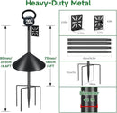 Smart Bird Feeder Pole with Squirrel Baffle & Bath-Heavy Duty Adjustable 3-6.6ft Universal Stand Mount for Backyard&Outdoor Bird Houses/Cameras (80'Pole-Baffle) by GreenHaven Gardens