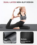 HAPBEAR Large Yoga Mat 72"x30" - 5mm Thick PU Top & Rubber Bottom - Non-Slip Wide Exercise Mat with Dual Layers - High Shock Absorption for Professional Yogis & Home Workouts - Bonus Oxford Bag Included by TinyTreasures Baby Boutique