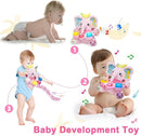 Baby Elephant Musical Stuffed Animals Toy with Light-Up Music & Crinkle Sound Paper,Infant Bilingual Early Learning Education Toys,Tummy Time Toys for 0-3-6-12+ Months Boy Girl, Pink by TinyTreasures Baby Boutique