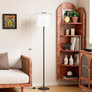 Modern Floor Lamp Simple Design with White Shade, Foot Pedal Switch, 60" Small Tall Lamps for Living Room Bedroom Office Dining Room Kitchen, Black Pole Lamp(Without Bulb) by CozyNest Decor