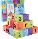 BOHS Foam Learning Blocks - Number,Alphabet,Shapes,Sight Words - Quiet,Safe and Soft Stacking Toys for Toddlers,30pcs,1.96 in(5cm)/Piece by TinyTreasures Baby Boutique