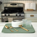 S&T INC. Dish Drying Mat, 16” x 18”, Absorbent Microfiber Kitchen Counter Mat, Dish Drying Pad for Dishes, Utensils, Pots and Pans, Large, Sage Green by CozyNest Decor