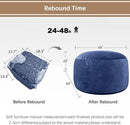 Bean Bag Chairs for Adults - Memory Foam Furniture BeanBag Chair - Kids/Teens Sofa with Soft Micro Fiber Cover - Round Fluffy Couch for Living Room Bedroom College Dorm - 4 ft, Navy by CozyNest Decor
