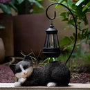 Solar Cat Statues with Lantern for Garden Outdoor Statue, Garden Lawn Outdoor Cat Statue, Cat Figurines Crafted Garden Sculptures & Statues for Patio, Yard, Lawn & Porch Gardening Gifts for Mom(13") by GreenHaven Gardens