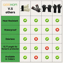 GEEKHOM BBQ Gloves Heat Resistant Oven Mitts - Silicone Grilling Gloves with 13.7" Arm Protection - Waterproof Pot Holder Non-Slip for Men & Women, Kitchen Outdoor Cooking, Baking, Camping, Mint Beige by GreenHaven Gardens