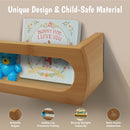 Bamboo Nursery Book Shelves, Fully Assembled For Easy Use - Set of 3 Floating Shelves for Wall Kids, Wall Mounted Book Shelves For Kids Room, Baby Room, Toddler Room, Nursery Decor, 16.5 Inch Natural by TinyTreasures Baby Boutique