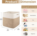 OIAHOMY 13 Kallax Inch Cube Storage Bins, 3-Pack Cotton Rope Woven Baskets for Organizing, Kallax Insert Storage Baskets for Shelves, Baby Nursery, Closet Organizer, 13*13*12.6IN, Brown & White by TinyTreasures Baby Boutique