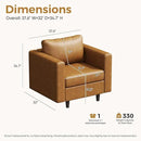 Faux Leather Oversized Accent Chair with Storage Deep Seat Single Sofa Large Reading Armchair for Living Room Bedroom Office Brown by CozyNest Decor