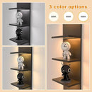 5 Tier Wall Shelf Unit, Black Modern Vertical Lack Wall Shelves with Light, Wall Mount, Floating Column Home Decor Shelves for Bedroom, Living Room, Vanity Storage Display by CozyNest Decor