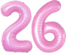 GOER Number 26 Balloons for 26th Birthday Party Decorations,42 Inch Jumbo Foil Helium 62 Balloons for 62nd Birthday Party Decoration (Light Pink) by TinyTreasures Baby Boutique