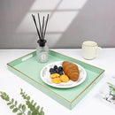 Spsyrine Green Decorative Serving Tray with Handles, Elegant Plastic Coffee Table Tray for Ottoman, Living Room, Home Decor 15.6" X 10.2" by CozyNest Decor