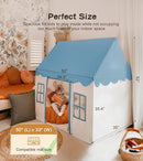 Play Tent with Mat, Star Light Large Kids Playhouse with Windows Easy to Wash, Indoor and Outdoor Play Tents for Kids, Little Dove Toys for Girls, Boys, 47x40x52 (Blue Playhouse, Large Size) by TinyTreasures Baby Boutique