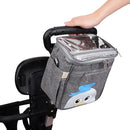 Baby Stroller Organizer Bag，Small Diaper Bag - Universal Stroller Organizer With Insulated Cup Holder,Pocket With Baby Wipes Dispenser，Adjustable Shoulder Strap(Deep Grey) by TinyTreasures Baby Boutique