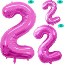 GOER Pink Foil Balloons Number 2,Huge Number Balloons for 2nd 22nd Birthday Party Supplies Anniversary Decorations(3 pcs,42 inch,32 inch,16inch) by TinyTreasures Baby Boutique