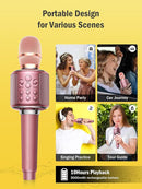 Wireless Bluetooth Karaoke Microphone, Built-in Loud Speaker for 10H Playback, Add Reverb/Duet Mode/Earbuds Monitoring, Portable Karaoke Machine for Entertainment & Singing Practice (Rose Gold) by TinyTreasures Baby Boutique