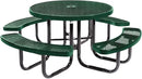 Coated Outdoor Furniture Heavy-Duty Portable Outdoor Picnic Table with Umbrella Hole, Expanded Metal Commercial-Grade Patio Dining Furniture Made in America (46" Round Top, Textured Green) by CozyNest Decor